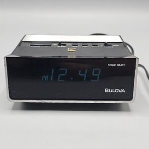 Vintage Bulova Solid State Wood Grain Digital Alarm Clock #B5020 Tested Working